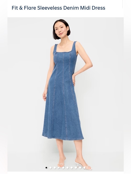 Old Navy Dresses & Skirts - Old Navy Blue Sleeveless Fit & Flare Denim Midi Dress